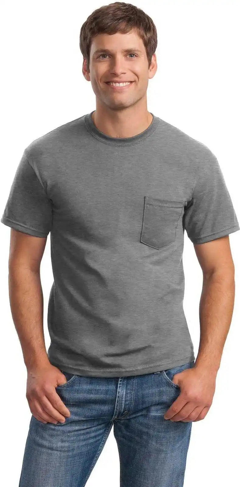 Gildan 2300 Ultra Cotton 100% t Shirt with Pocket Sport Gray