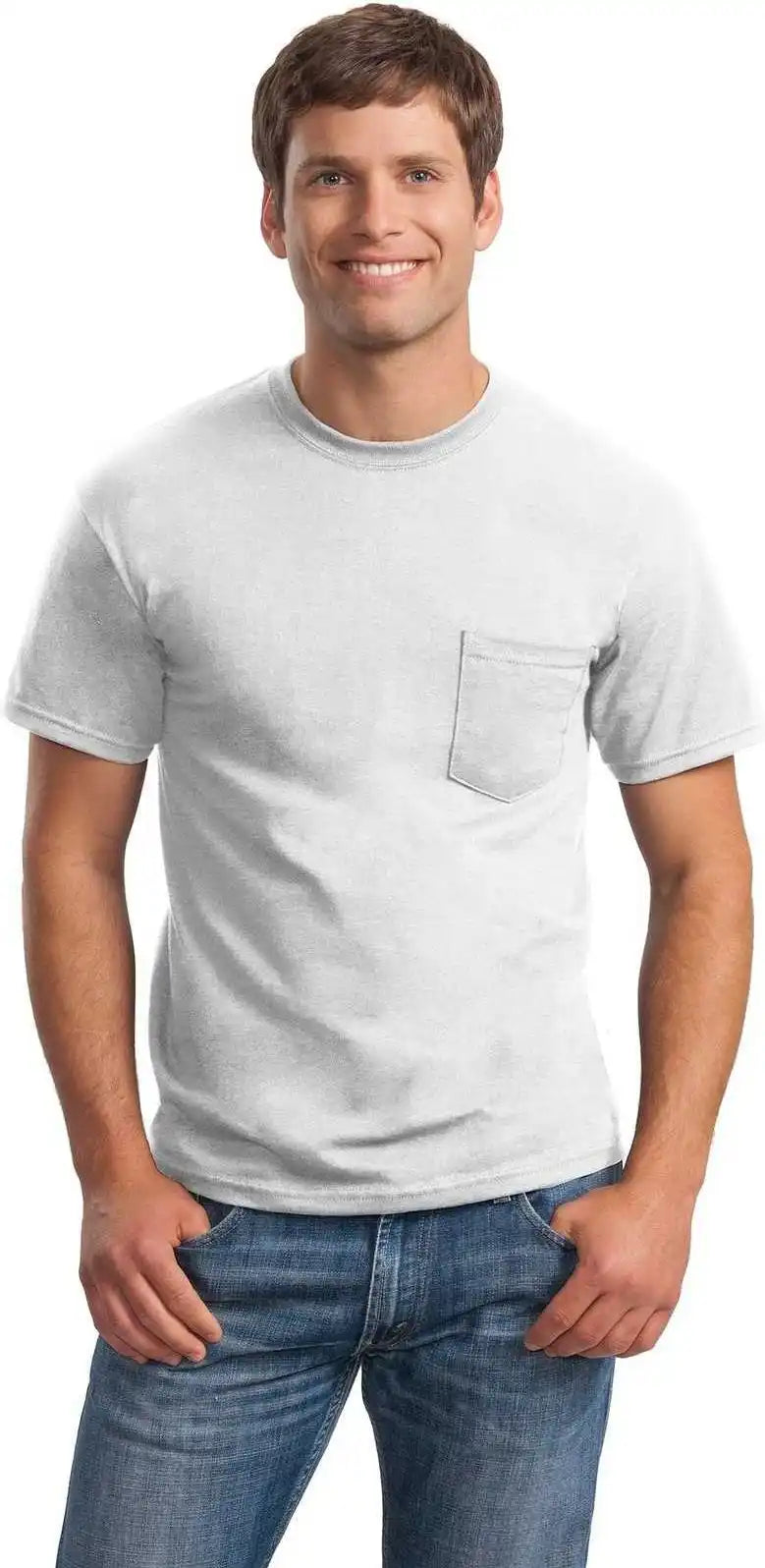 Gildan 2300 Ultra Cotton 100% t Shirt with Pocket White
