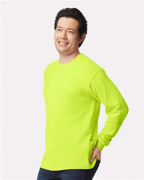 Gildan 2400 Ultra Cotton® Long Sleeve T-shirt - Safety Green