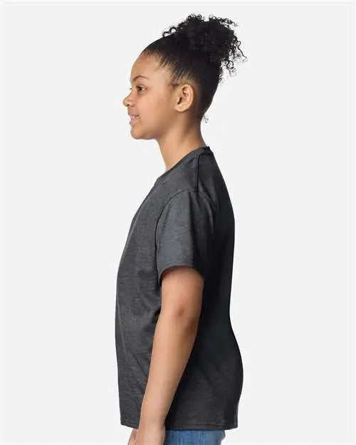 Gildan 3000b Light Cotton Youth T-shirt - Heather Dark Gray