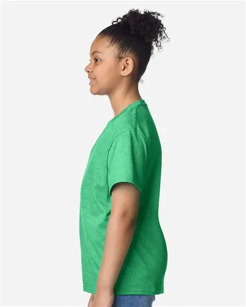 Gildan 3000b Light Cotton Youth T-shirt - Heather Irish Green