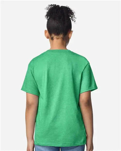 Gildan 3000b Light Cotton Youth T-shirt - Heather Irish Green