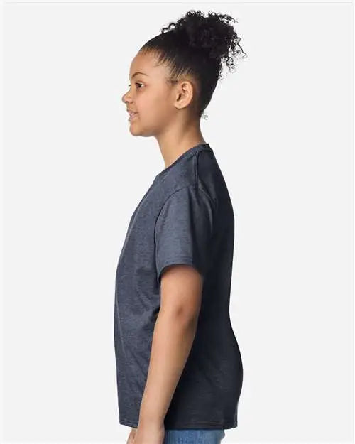 Gildan 3000b Light Cotton Youth T-shirt - Heather Navy