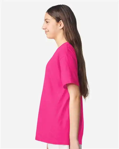 Gildan 3000b Light Cotton Youth T-shirt - Heliconia