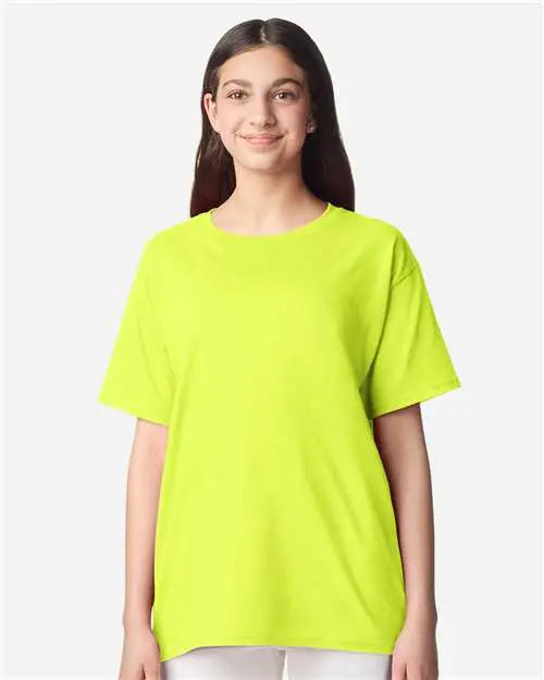 Gildan 3000b Light Cotton Youth T-shirt - Safety Green