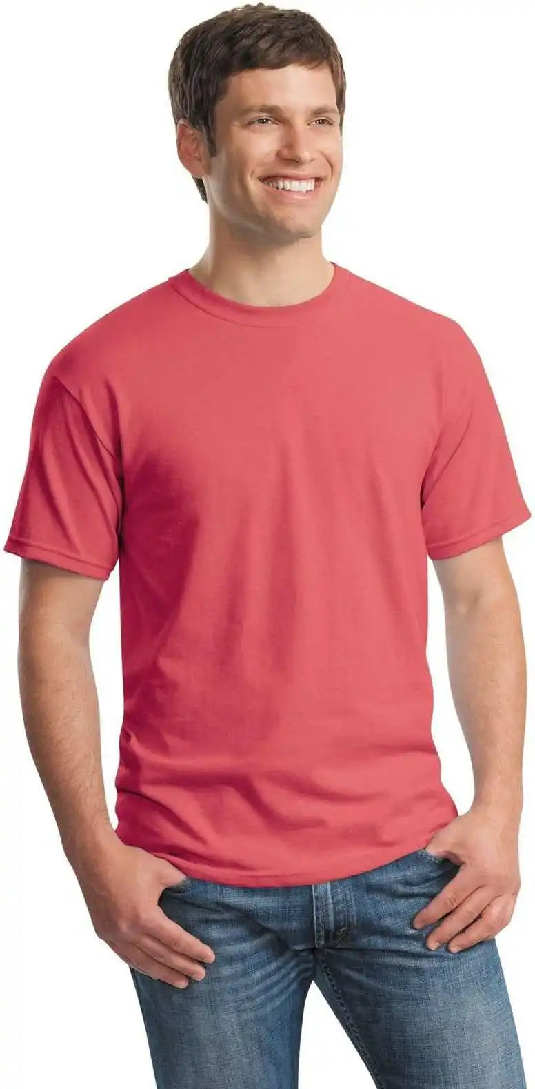 Gildan 5000 Heavy Cotton 100% t Shirt Coral Silk