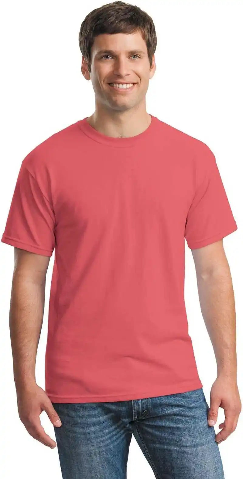 Gildan 5000 Heavy Cotton 100% t Shirt Coral Silk