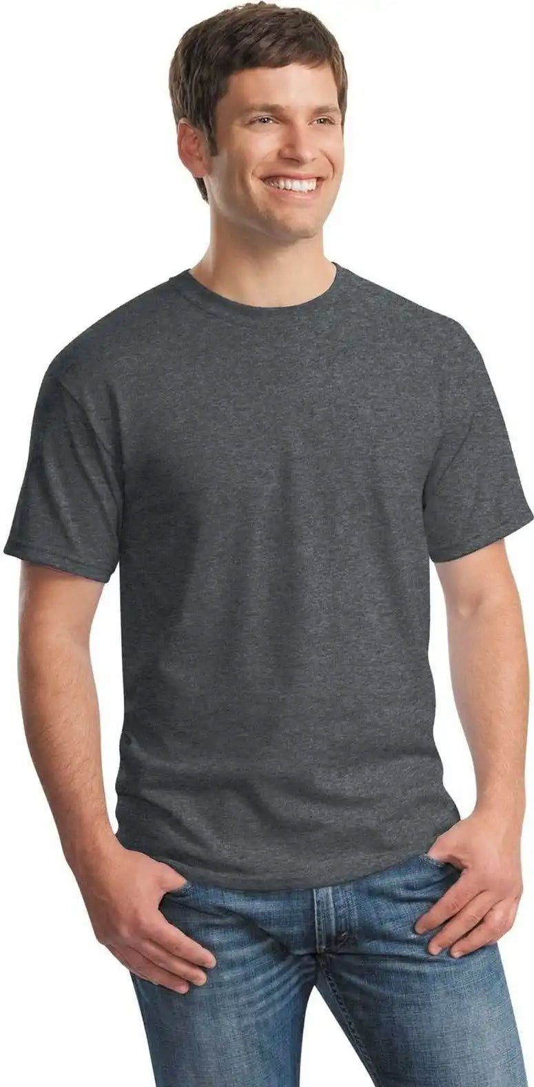 Gildan 5000 Heavy Cotton 100% t Shirt Dark Heather