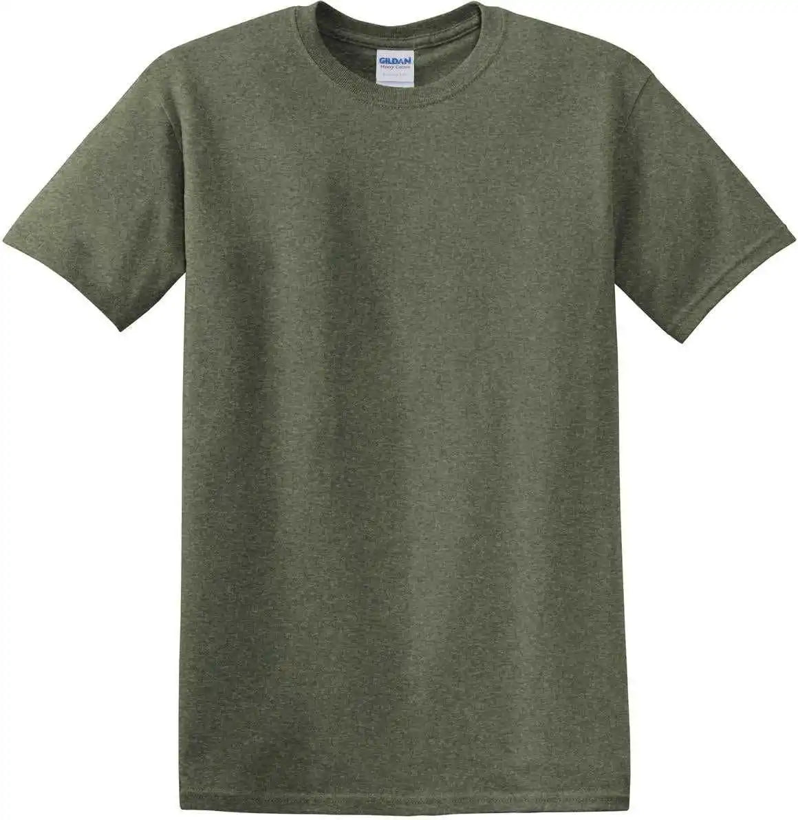 Gildan 5000 Heavy Cotton 100% t Shirt Heather Military Green