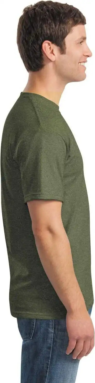 Gildan 5000 Heavy Cotton 100% t Shirt Heather Military Green