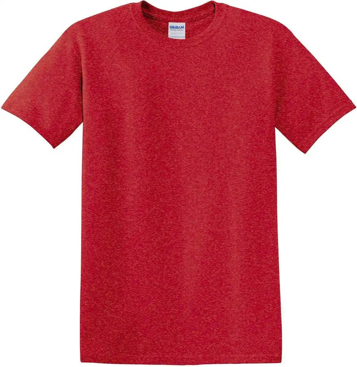Gildan 5000 Heavy Cotton 100% t Shirt Heather Red