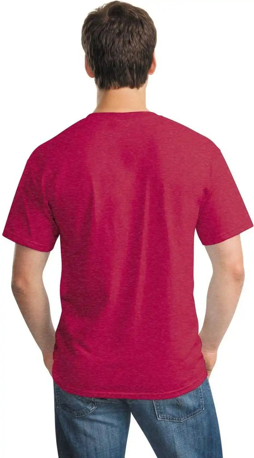 Gildan 5000 Heavy Cotton 100% t Shirt Heather Red