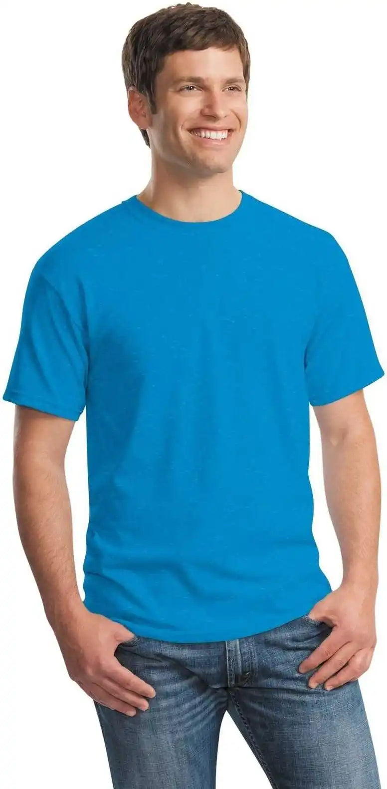 Gildan 5000 Heavy Cotton 100% t Shirt Heather Sapphire