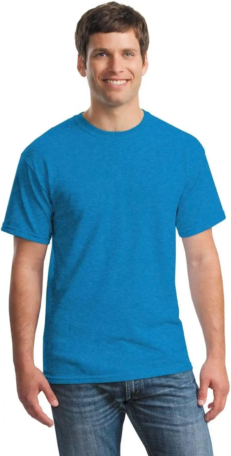 Gildan 5000 Heavy Cotton 100% t Shirt Heather Sapphire
