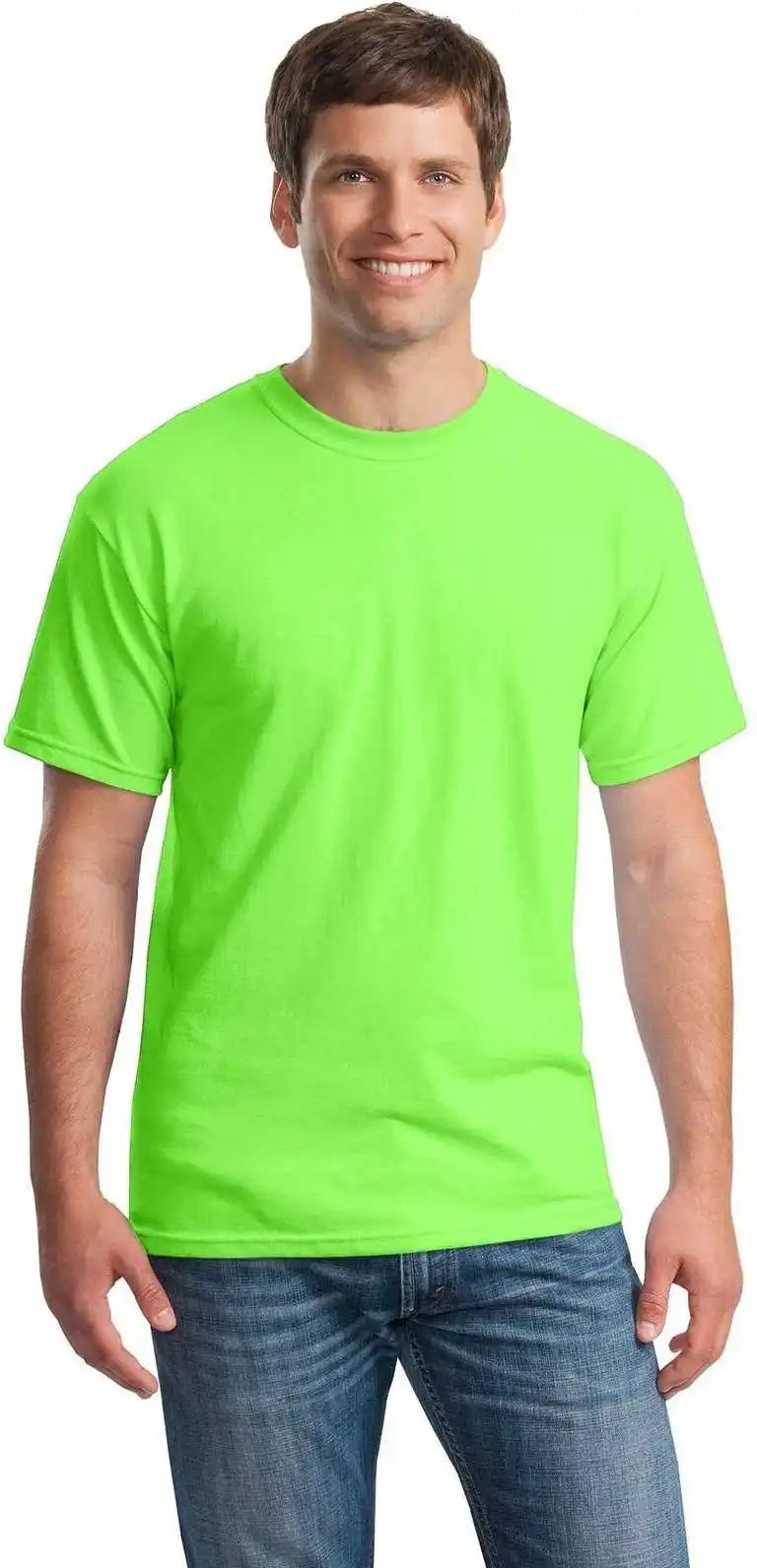 Gildan 5000 Heavy Cotton 100% t Shirt Neon Green
