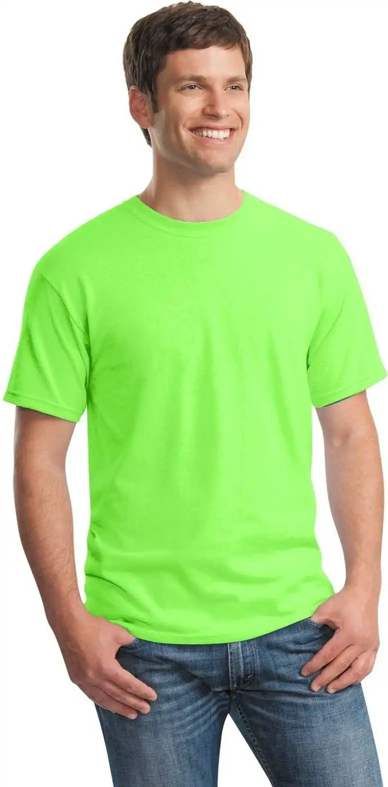 Gildan 5000 Heavy Cotton 100% t Shirt Neon Green