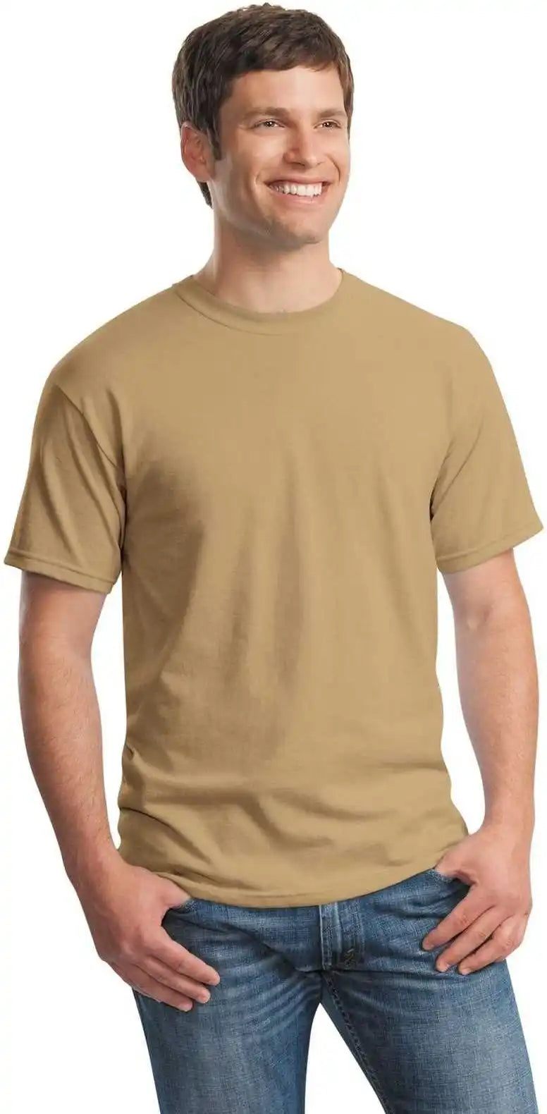 Gildan 5000 Heavy Cotton 100% t Shirt Old Gold