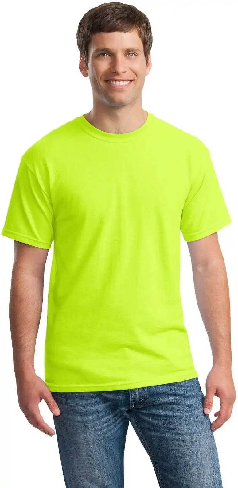 Gildan 5000 Heavy Cotton 100% t Shirt Safety Green