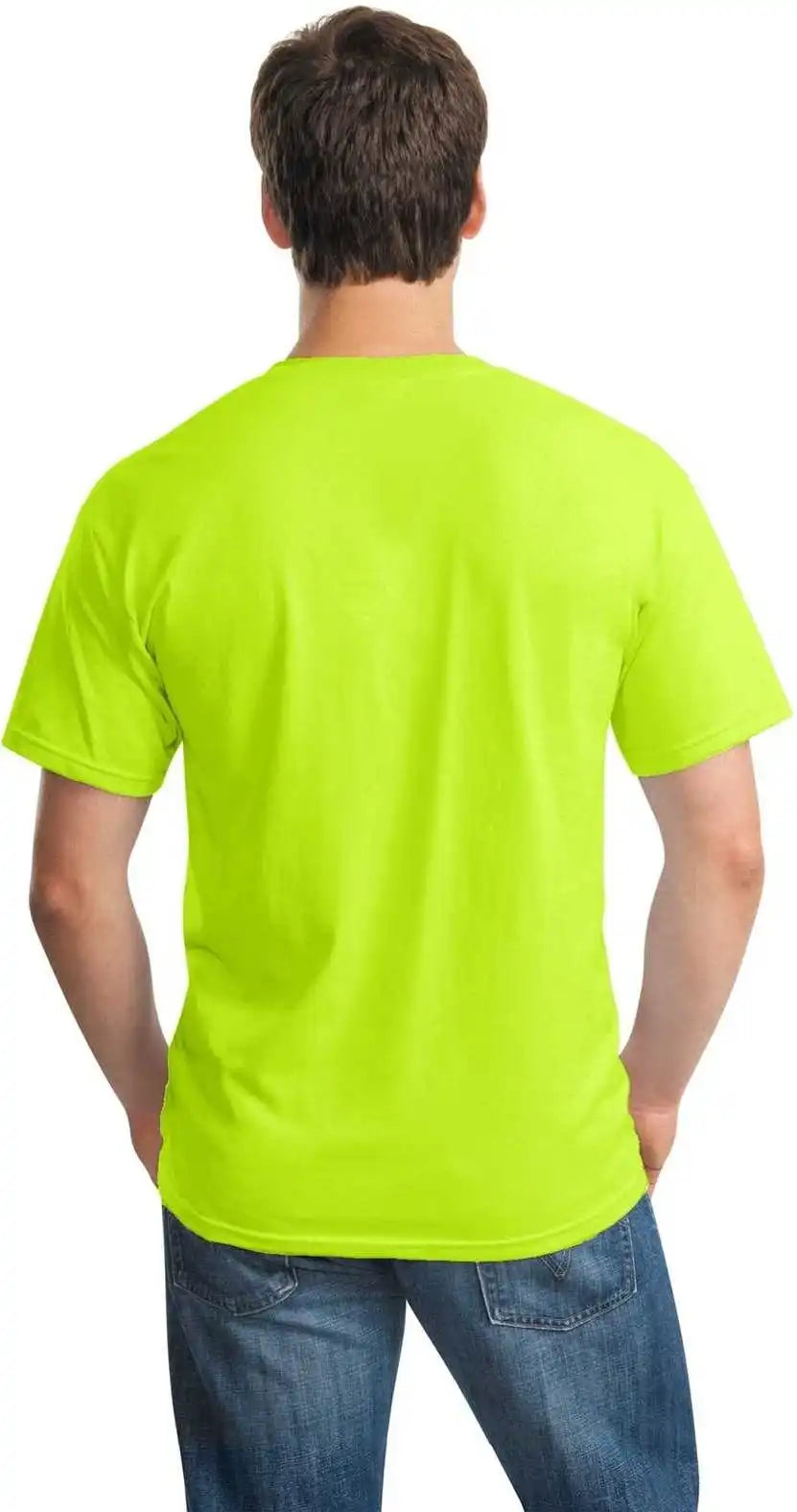 Gildan 5000 Heavy Cotton 100% t Shirt Safety Green