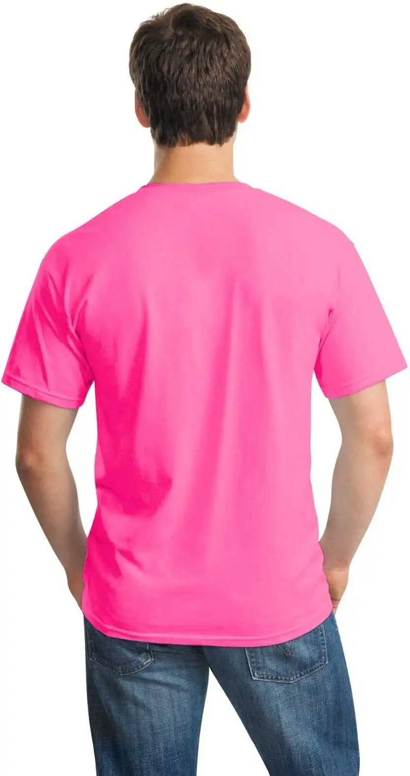 Gildan 5000 Heavy Cotton 100% t Shirt Safety Pink