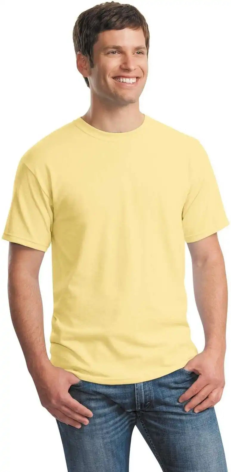Gildan 5000 Heavy Cotton 100% t Shirt Yellow Haze