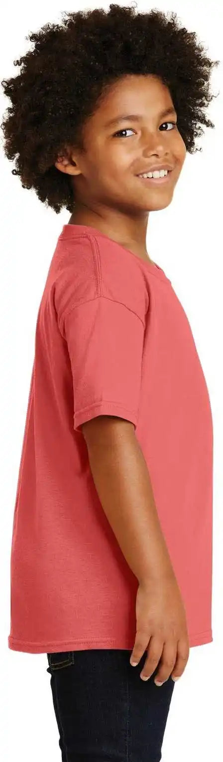 Gildan 5000b Youth Heavy Cotton 100% t Shirt Coral Silk