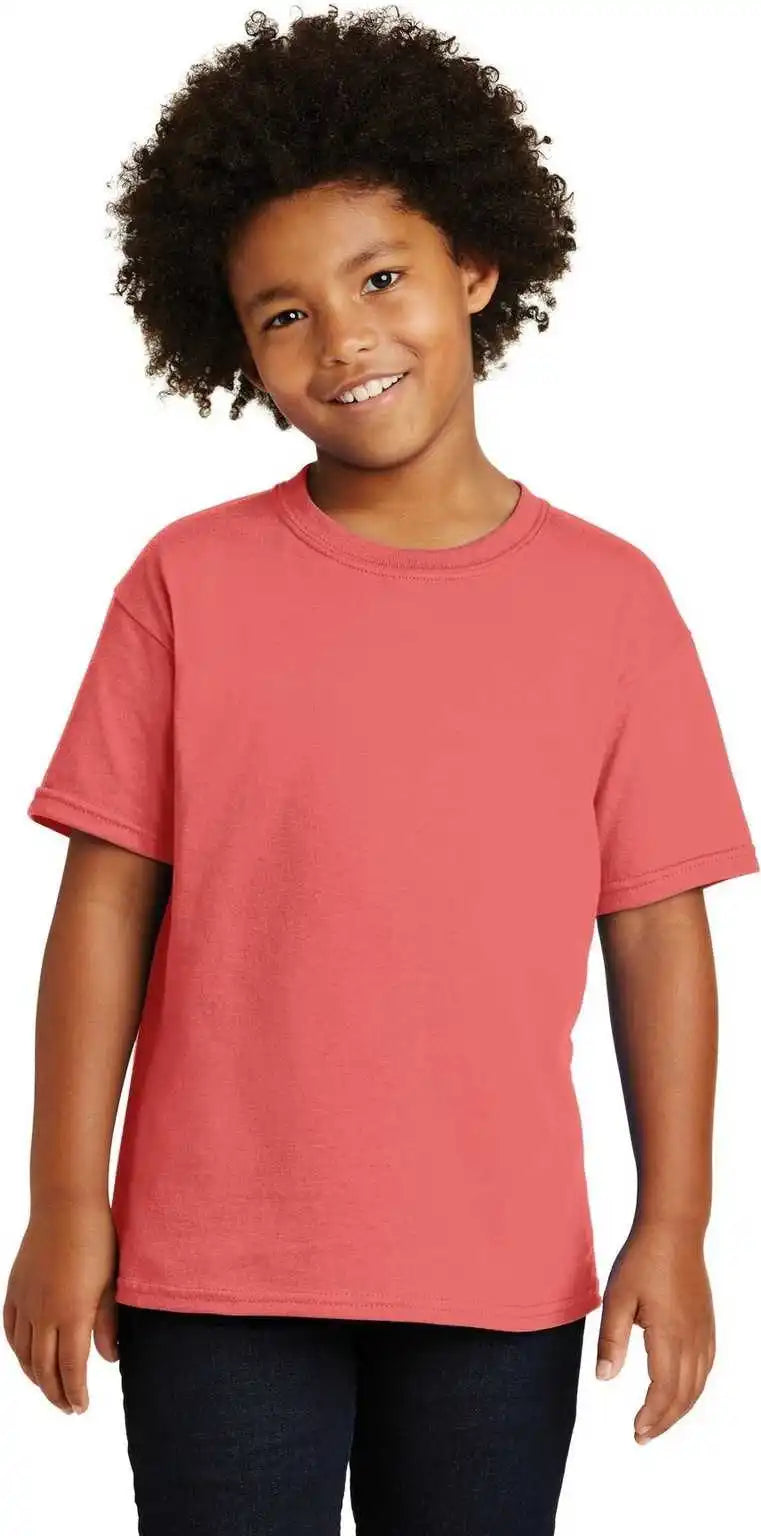 Gildan 5000b Youth Heavy Cotton 100% t Shirt Coral Silk