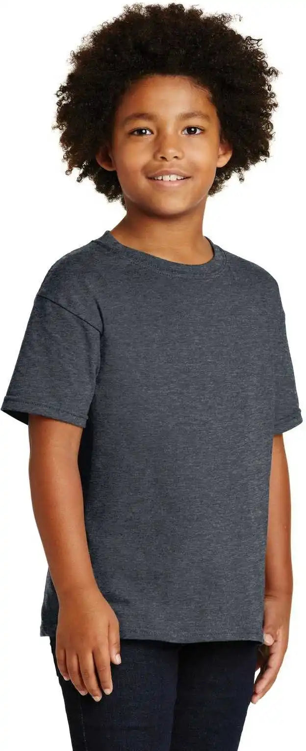 Gildan 5000b Youth Heavy Cotton 100% t Shirt Dark Heather