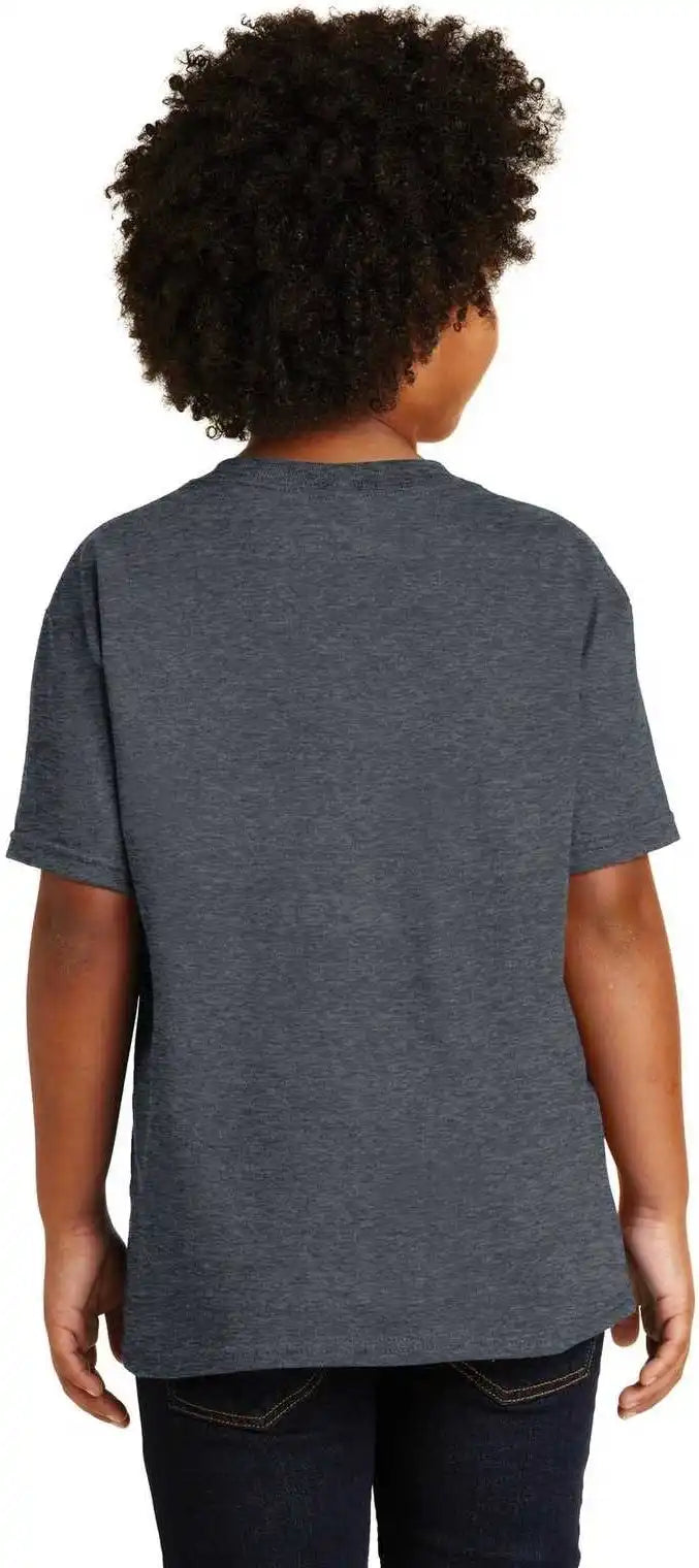 Gildan 5000b Youth Heavy Cotton 100% t Shirt Dark Heather