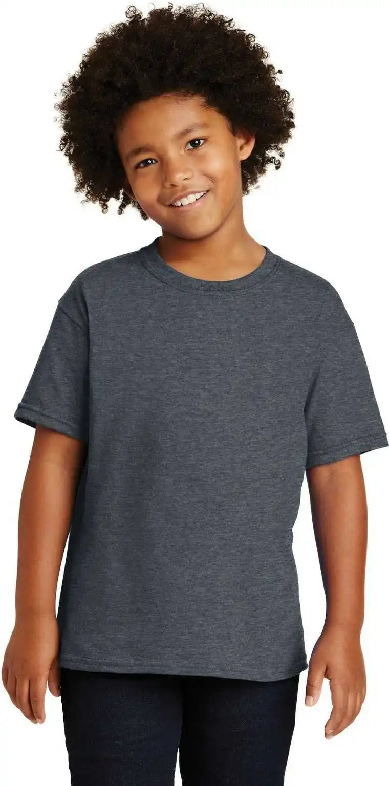 Gildan 5000b Youth Heavy Cotton 100% t Shirt Dark Heather