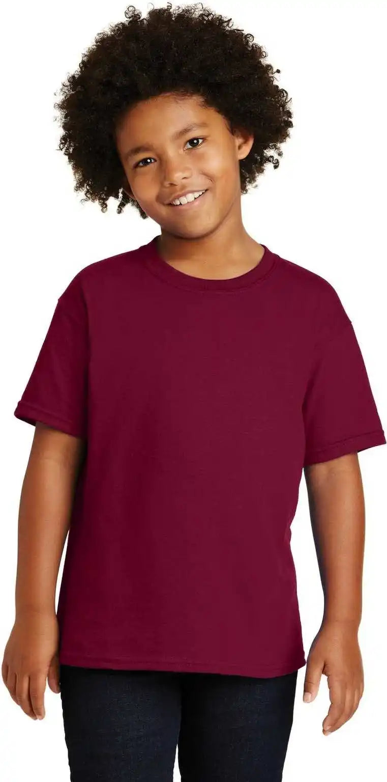 Gildan 5000b Youth Heavy Cotton 100% t Shirt Garnet