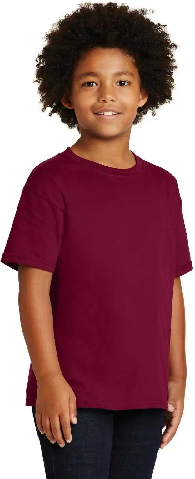 Gildan 5000b Youth Heavy Cotton 100% t Shirt Garnet
