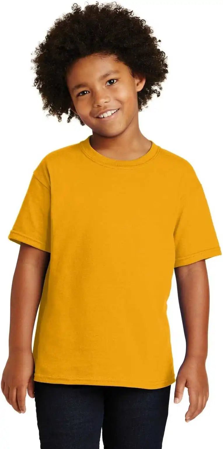 Gildan 5000b Youth Heavy Cotton 100% t Shirt Gold