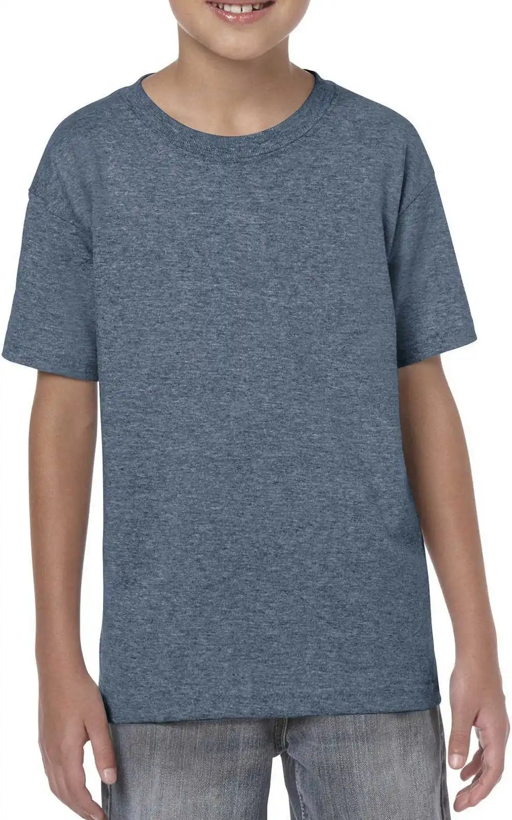 Gildan 5000b Youth Heavy Cotton 100% t Shirt Heather Navy