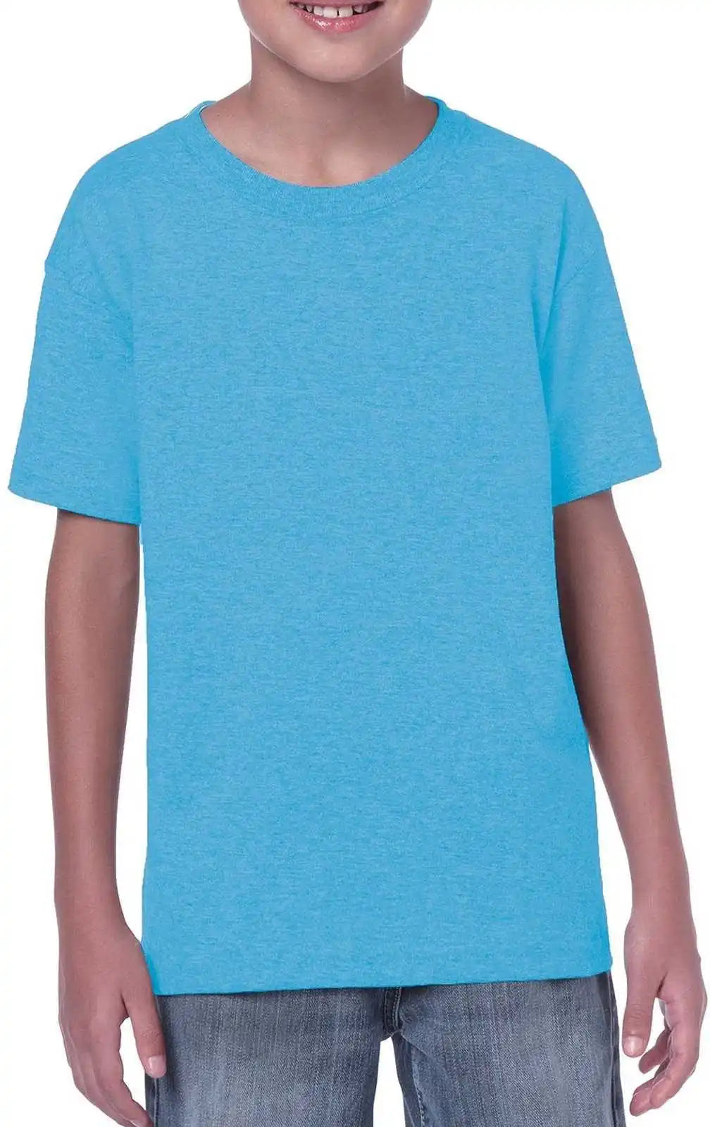 Gildan 5000b Youth Heavy Cotton 100% t Shirt Heather Sapphire