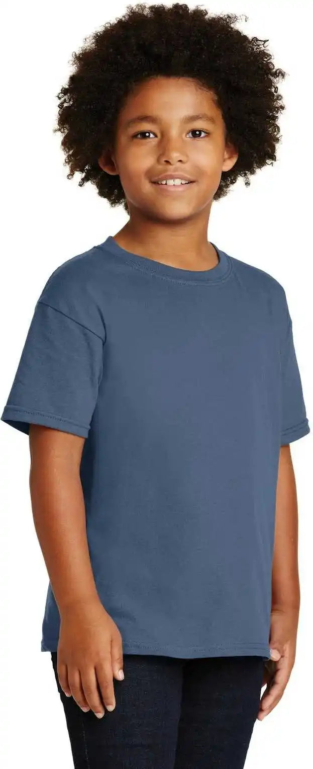 Gildan 5000b Youth Heavy Cotton 100% t Shirt Indigo Blue