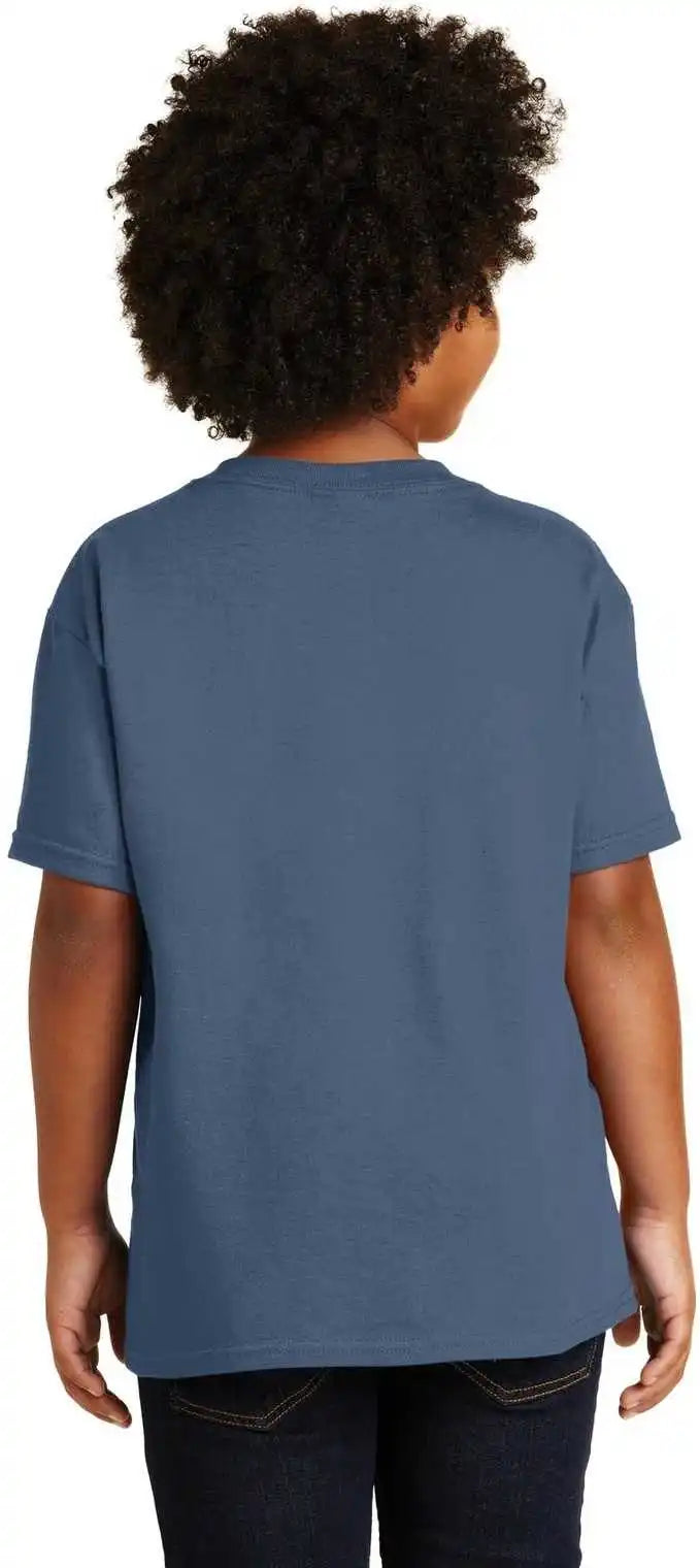 Gildan 5000b Youth Heavy Cotton 100% t Shirt Indigo Blue