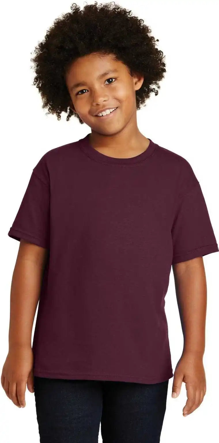 Gildan 5000b Youth Heavy Cotton 100% t Shirt Maroon