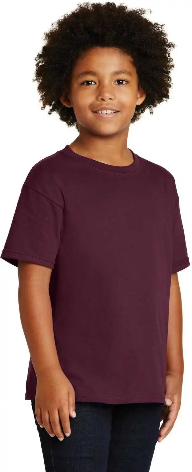 Gildan 5000b Youth Heavy Cotton 100% t Shirt Maroon