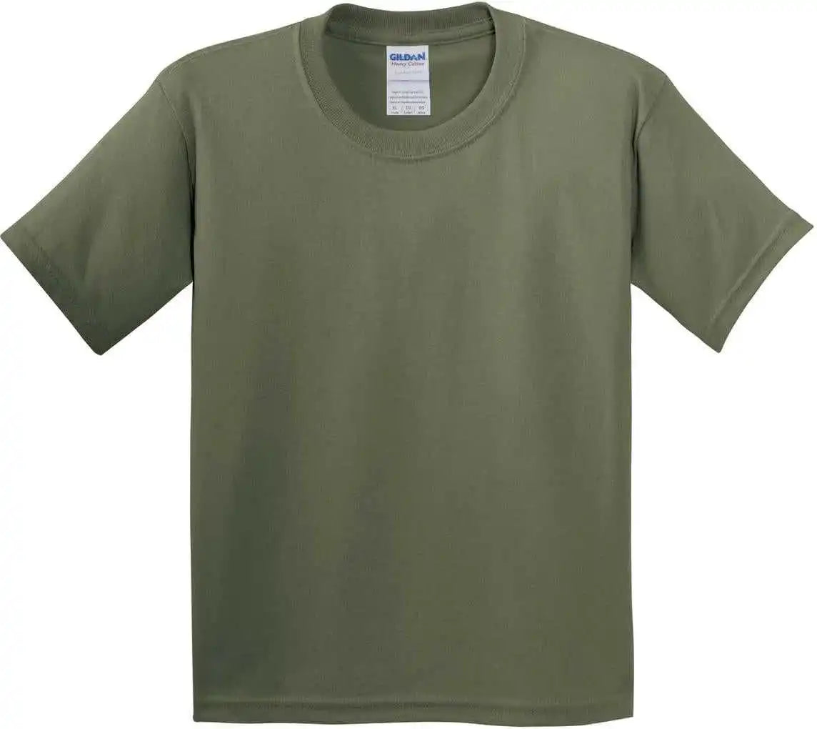 Gildan 5000b Youth Heavy Cotton 100% t Shirt Military Green