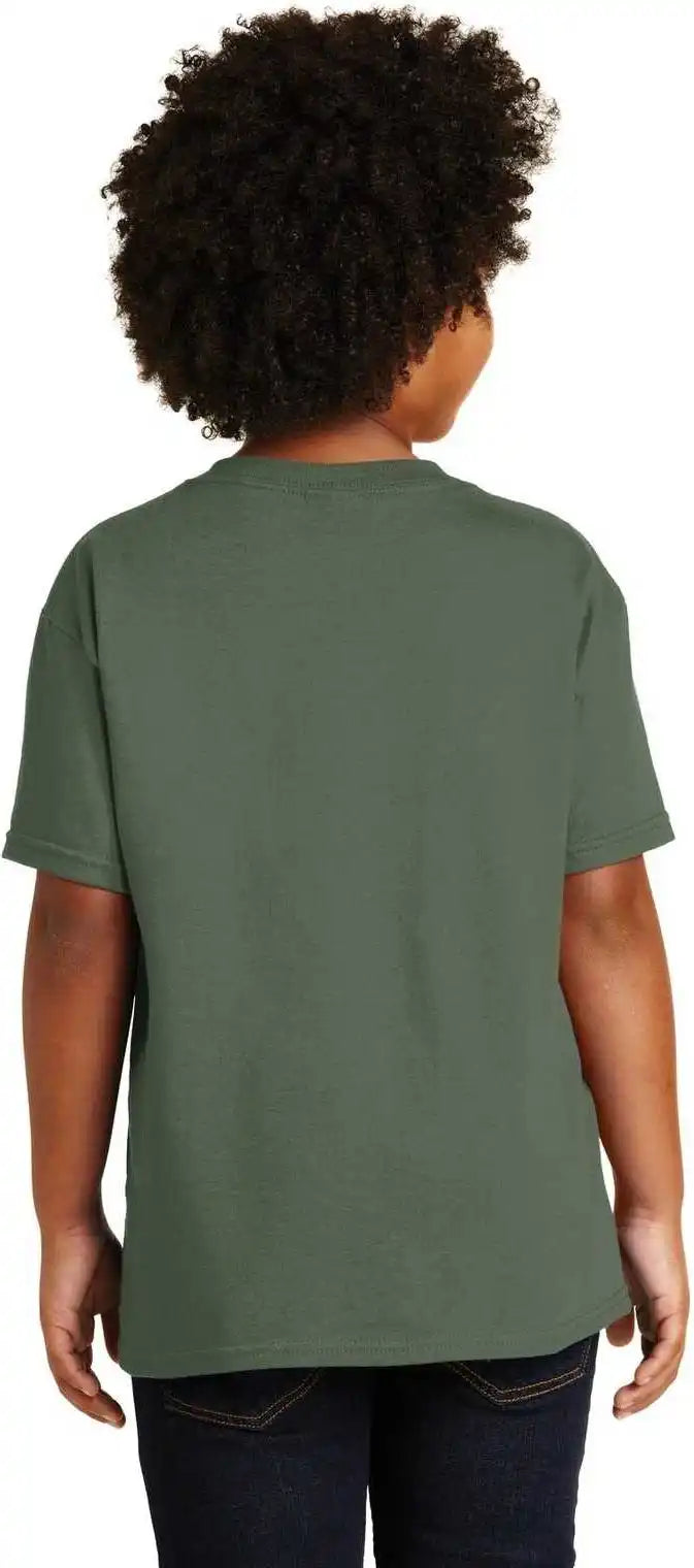 Gildan 5000b Youth Heavy Cotton 100% t Shirt Military Green
