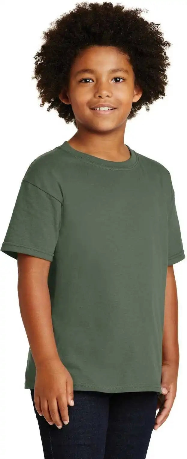 Gildan 5000b Youth Heavy Cotton 100% t Shirt Military Green