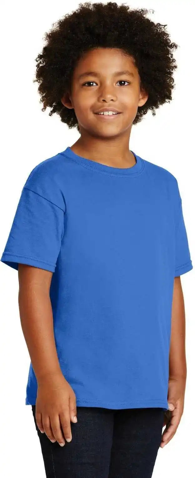 Gildan 5000b Youth Heavy Cotton 100% t Shirt Neon Blue