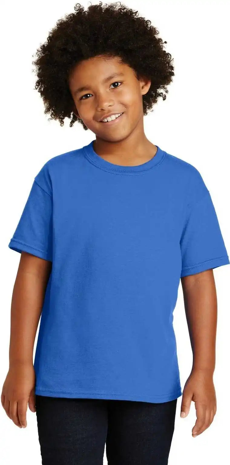 Gildan 5000b Youth Heavy Cotton 100% t Shirt Neon Blue
