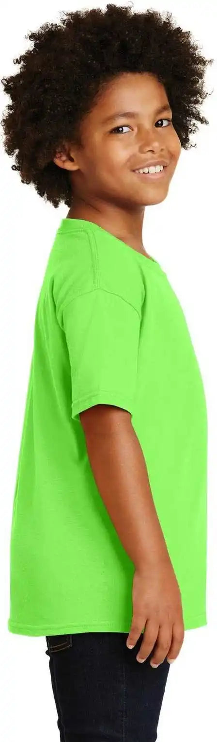 Gildan 5000b Youth Heavy Cotton 100% t Shirt Neon Green