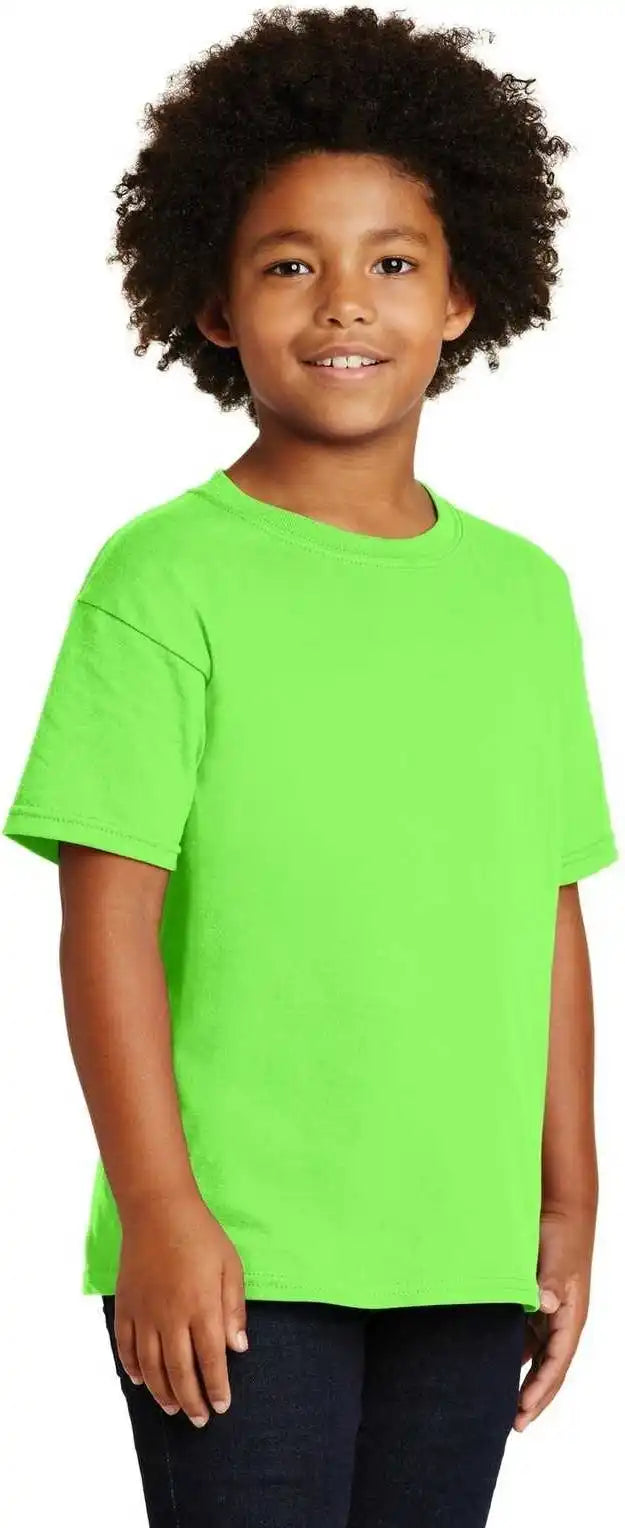 Gildan 5000b Youth Heavy Cotton 100% t Shirt Neon Green