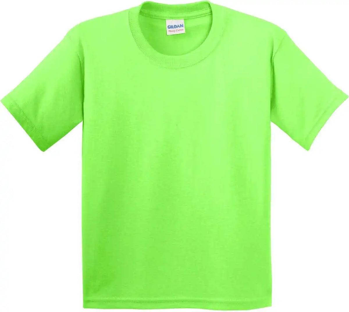 Gildan 5000b Youth Heavy Cotton 100% t Shirt Neon Green