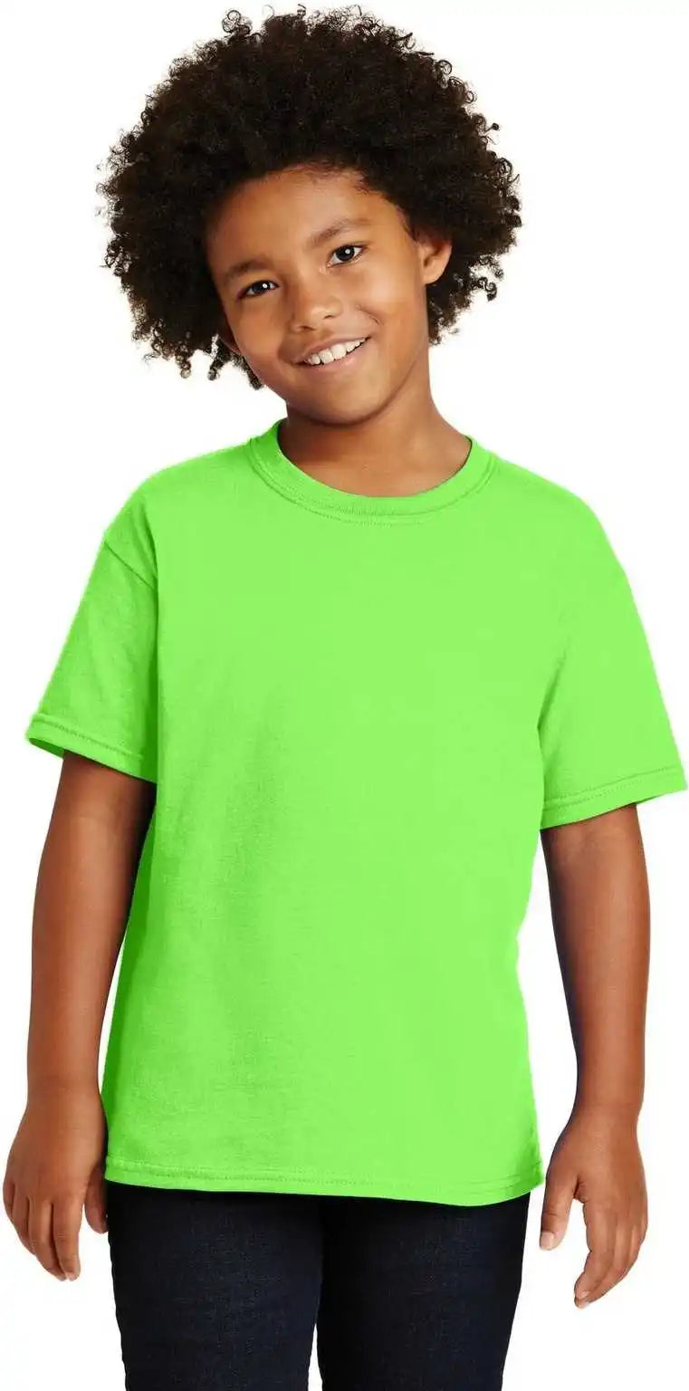 Gildan 5000b Youth Heavy Cotton 100% t Shirt Neon Green