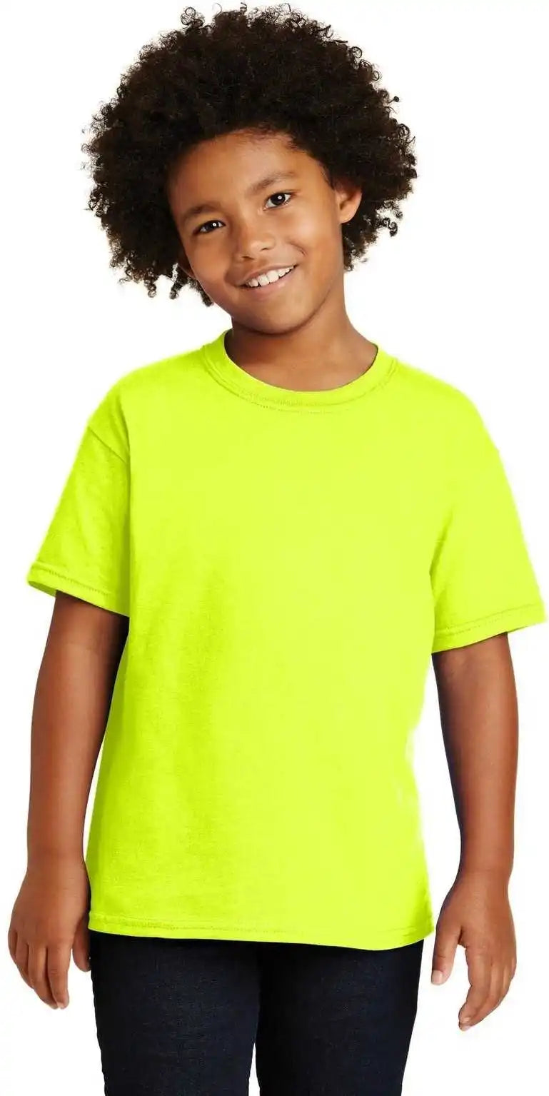 Gildan 5000b Youth Heavy Cotton 100% t Shirt Safety Green