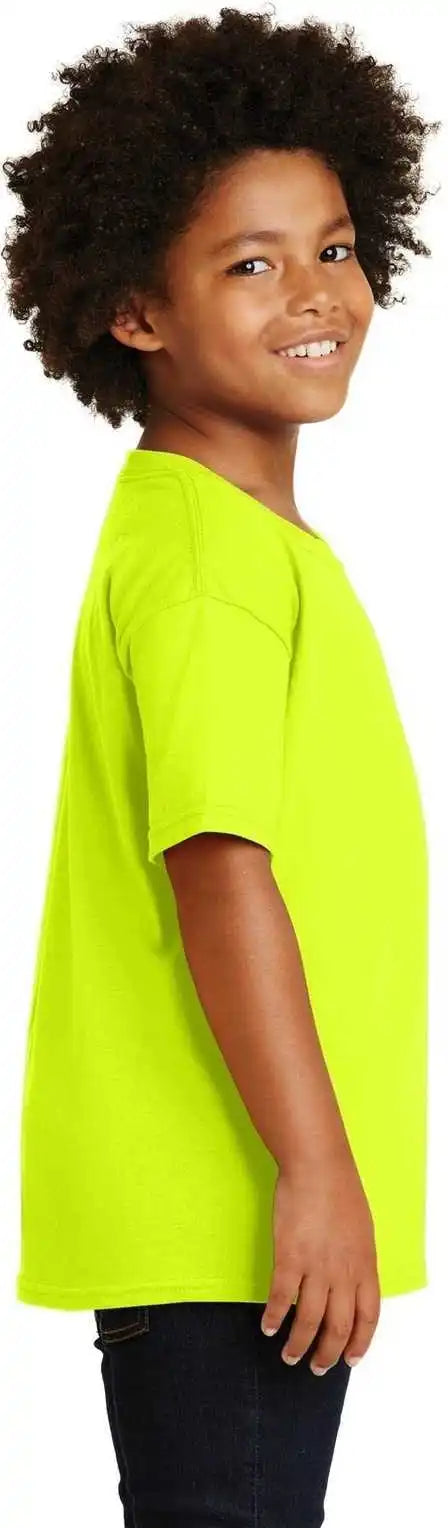 Gildan 5000b Youth Heavy Cotton 100% t Shirt Safety Green